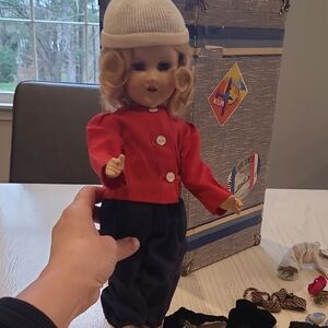 Vintage Madame Alexander Sonja Henie 1930s Olympic Athlete.  Orig Outfit,skis